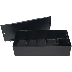 Nadex Coins™ Steel 5-Compartment Currency Tray with Coin Tray Insert and Lockable Cover in Black - 1 of 4