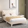 Infans Full Upholstered Platform Bed Frame Button-Tufted Headboard Mattress Foundation - 4 of 4