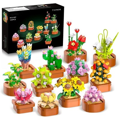 Hogokids 1403PCS Flower Botanical Plant Building Blocks Toy for Adults and Kids 10+