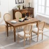 NicBex Set of 2 French Style Velvet Dining Chairs, Antique Painted Solid Wood Kitchen Side Chairs, Nailhead Trim & Steel Spring Cushion - 3 of 4