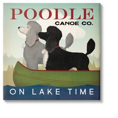 Stupell Industries Lake Time Canoe Poodles Canvas Wall Art