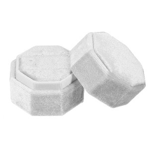 Unique Bargains Octagon Velvet Ring Box 2 Slots for Wedding Ceremony Proposal Engagement Birthday 1 Pc - 1 of 4