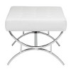 studio designs Newel Modern Square Ottoman Blended Leather and Chrome Metal Frame - 4 of 4