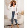 Womens Plus Size Cardigan Long Sleeves Mid Length Knit Sweater Open Front Casual Coat With Pockets - 3 of 4