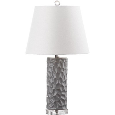 Dixon 23.5 Inch Gray Ceramic Table Lamp Set with White Shade