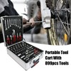 Portable Tool Box With 4 Layers Drawers and Wheels,889 Aluminum Trolley Case Tool Set, Removable Portable Hand Toolbox Set for Household Repairs - 2 of 4