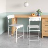 2pk 24" Wavey Metal Counter Height Barstool White - Room Essentials™ - 2 of 4