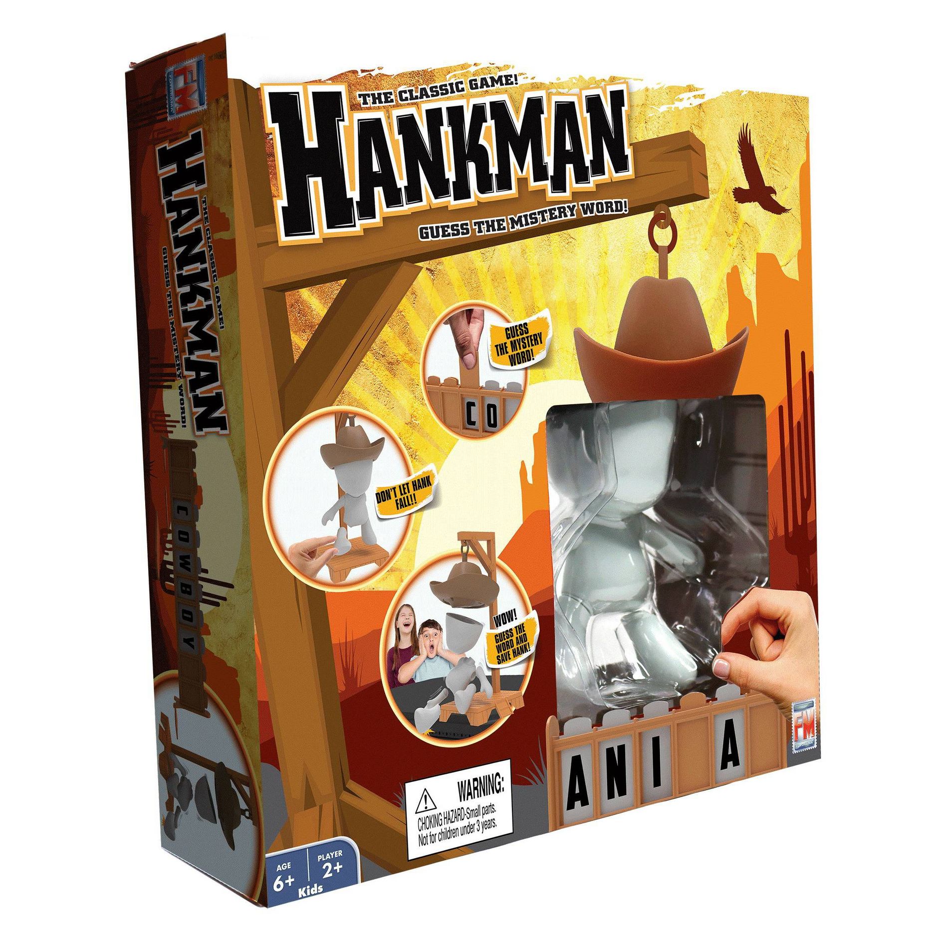 Fotorama Hankman Guess The Mystery Word Hangman Game: Educational Reading Board for 2+ Players, 10-Minute Play