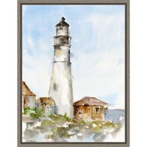 Amanti Art Plein Air Lighthouse Study I by Ethan Harper Canvas Wall Art Print Framed 18 x 24-in. - 1 of 4