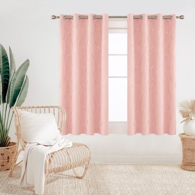 Deconovo Gold Line 52 Width Curtain Panel Pair (2 Panel)