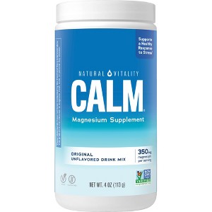 Natural Vitality CALM Magnesium Supplement Drink Mix, Stress Supplement, Original Unflavored, 4 oz., 1 Bottle - 1 of 4