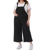 Agnes Orinda Women's Plus Size Denim Bib Classic Adjustable Straps Pockets Jean Jumpsuits - 2 of 4