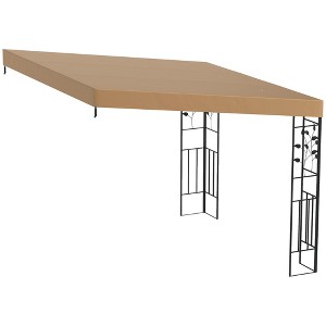 Aghana Digitals Cream White Metal Pergola Canopy, 10'x10' Outdoor Patio Shelter with UPF30+ - 1 of 4