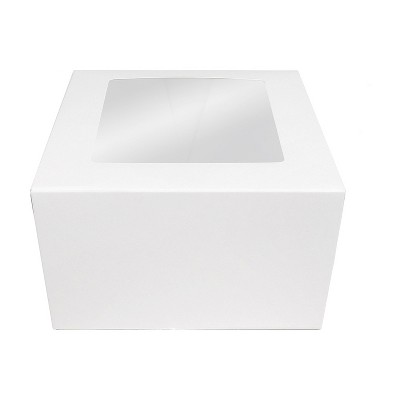 O'Creme White Pie Box with Window, 10" x 10" x 5" - Pack of 5