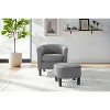 Airsurfer Modern Corduroy Accent Chair with Ottoman, Upholstered Comfy Armchair for Living Room, Bedroom, or Office, Single Sofa Chair, Black - 2 of 4