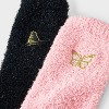Women's Wicked Snow Globe Box of Cozy Embroidered Crew Socks - Pink/Black 4-10 - 3 of 4
