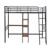 CAVINAS Twin Size Loft Bed with Desk Modern Metal Bed Frame with Storage Shelves and Inclined Ladder for Bedroom - 4 of 4