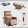 Swivel Rocking Nursery Manual Recliner Chair Rocker Recliner Glider Deep Seat PU Leather Sofa Chair with High Backrest - 2 of 4
