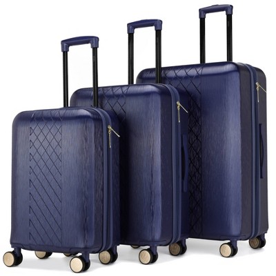 Badgley Mischka Diamond 3pc Expandable Hardside Spinner Luggage Set