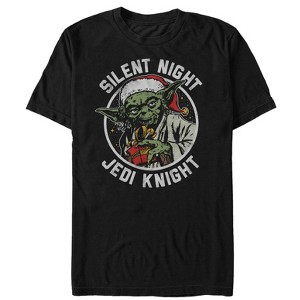 Men's Star Wars Christmas Yoda Silent Night Jedi Knight T-Shirt - 1 of 4