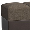 HomeRoots 52" Brown Chenille And Faux Leather Tufted Storage Ottoman - 4 of 4