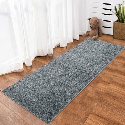 Modern Solid Area Rug Plush Fluffy Rug Thick Shag Rugs for Living Room Bedroom, 2'x8' Gray