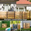 SUGIFT 42 x 38 Inch Outdoor Wooden Privacy Fence Panels with Metal Ground Stakes 2-Panel for Patio Trash Can AC Cover - 4 of 4
