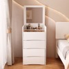 YIYIBYUS Vanity Table with Flip Top Lighted Mirror, Vanity Desk with Makeup Stool - 3 of 4
