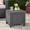 Waverly Faux Wicker Side Table Dark Gray - Christopher Knight Home: Weather-Resistant Patio Accent Table - 2 of 4
