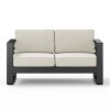 Patio Aluminum Loveseat with Cushions,Modern Outdoor Loveseat Sofa for Garden or Deck,Rust Resistant Armrest Loveseat-Cuddlewood - 3 of 4