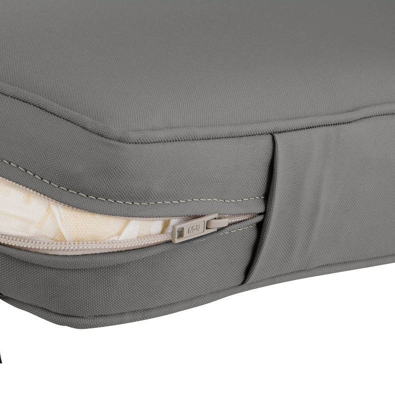 21&#34; x 20&#34; x 4&#34; Montlake Water-Resistant Patio Seat Cushion Slip Cover Light Charcoal Gray - Classic Accessories, 3 of 11