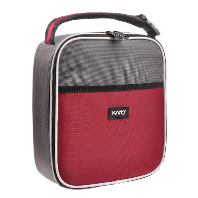 Tirrinia Small Insulated Lunch Bag, Mini Thermal Portable Cooler Lunch Box Tote with Dual Zipper Closure for Men and Women, Red