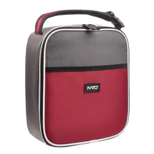 Tirrinia Small Insulated Lunch Bag, Mini Thermal Portable Cooler Lunch Box Tote with Dual Zipper Closure for Men and Women, Red - 1 of 4