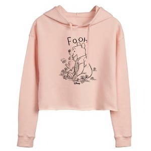 Women's - Disney - Pooh And Piglet Cropped Graphic Hoodie - 1 of 2