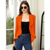 YesFashion Womens Classic 3/4 Sleeve Blazer Draped Open Front Jackets Lapel Work Office Cropped Blazer - 2 of 4
