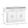 Bella Depot 57'' Kitchen Island with Storage, Portable Kitchen Cart with Stainless Steel Top, 2 Drawers - 4 of 4