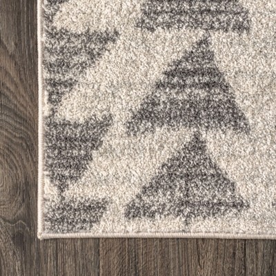 Handmade Moroccan Triangle Cream & Gray Synthetic Area Rug