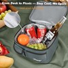 Tirrinia Large Lunch Tote Bag for Men Women Insulated Dual Compartment Leakproof Lunch Box Reusable Thermal Lunch Cooler Tote with Shoulder Strap - 2 of 4