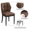Bekrvio Mid Century Modern Dining Chairs, Upholstered Leather Armless Chairs with Checkered Pattern Back, for Kitchen & Dining Room - 3 of 4