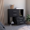 CAVINAS 4-Drawer Dresser with 2 Open Space,Modern Chest of Drawers with Metal Handles,Dresser with Spacious Storage for Bedroom,Entryway,Black - 2 of 4