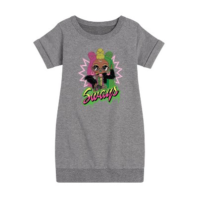 - LOL Surprise! - Sways Spray Paint Graphic Short Sleeve Fleece Dress
