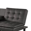 Royal Hampton Futon Sofa Bed, Drop-Down Tray and Cupholder, Gray Faux Leather - 3 of 4