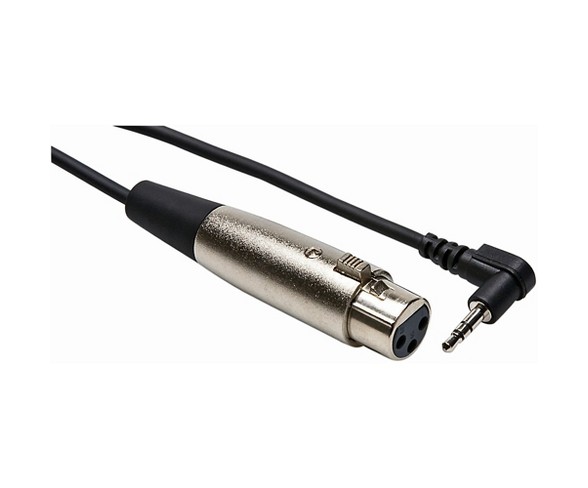 Hosa XVM105F Stereo 3.5mm Male TRS Right-Angle to XLR Female Microphone Patch Cable 5 ft.