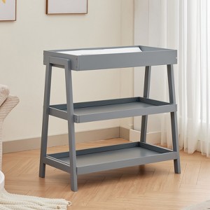 COZONY Portable Diaper Organizer with Changing Station, 2-Tier Baby Care Center with Safety Rails and Waterproof Pad - 1 of 4