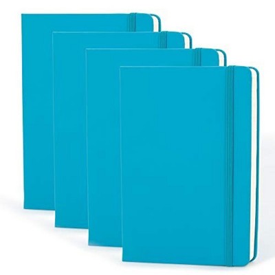 Simply Genius 4 Pack A5 Dotted Notebook, Turquoise Notebooks for Work, Travel, Business, School, Hardcover, 192 Pages, 5.7" x 8.4"
