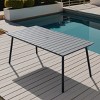 Crestlive Products Outdoor Dining Table Patio Dining Table with Wooden-Like Top and Aluminum Frame, Rectangular Table with Umbrella Hole - 2 of 4