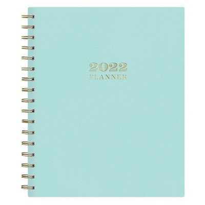2022 Planner 7" x 9" Weekly/Monthly Faux Leather Cover Wirebound Mint - Day Designer