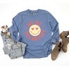 Simply Sage Market Women's Valentine Yellow Smiley Face Long Sleeve Garment Dyed Tee - 3 of 4