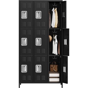 GustoWave 9 Doors Steel Storage, Metal Locker for School Office Gym Bedroom, 72 Inch Locker Cabinet, Industrial Storage Locker with 9 Shelves - 1 of 4