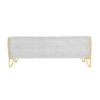 Gray Velvet and Gold 3-Piece Sofa and Armchair Set